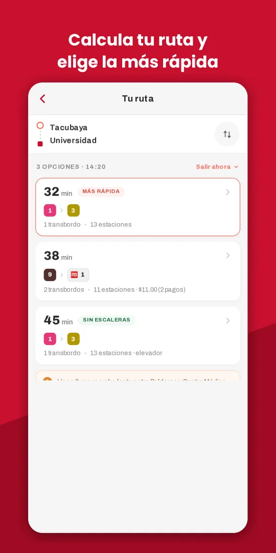Captura de la app Metro - Metrobús México