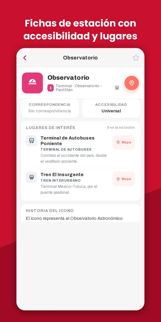 Captura de la app Metro - Metrobús México